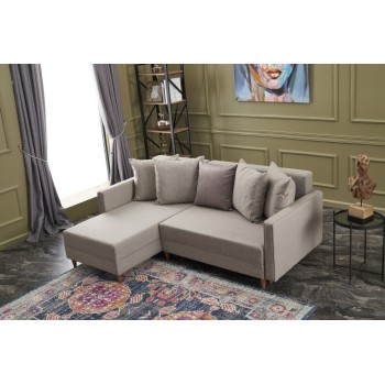 Corner Sofa-Bed Aydam Left - Cream Cream