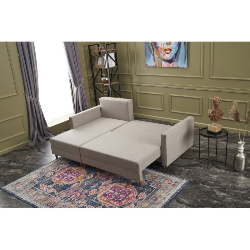 Atelier del Sofa Corner Sofa-Bed Aydam Left - Cream Cream