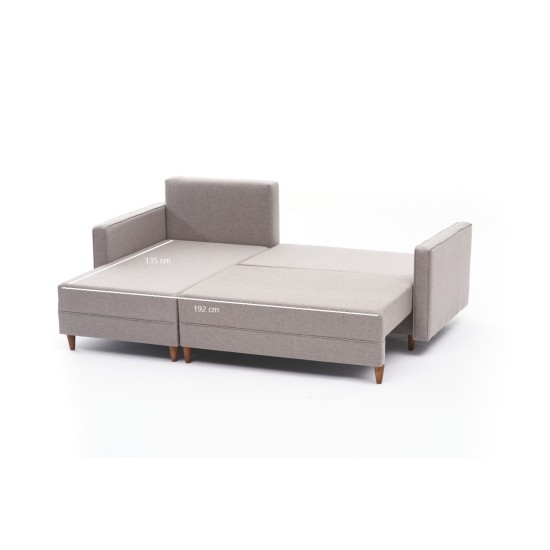 Corner Sofa-Bed Aydam Left - Cream Cream Atelier del Sofa Corner Sofa-Bed Aydam Left - Cream Cream
