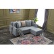 Corner Sofa-Bed Aydam Right - Blue Blue Corner Sofa-Bed Aydam Right - Blue Blue