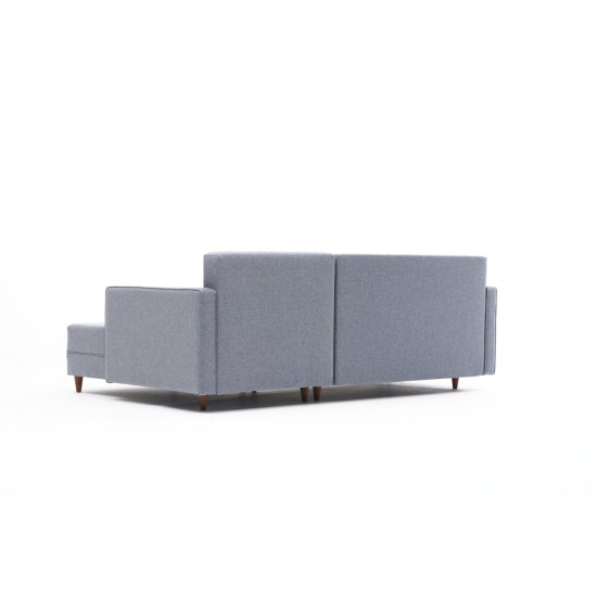 Corner Sofa-Bed Aydam Right - Blue Blue Corner Sofa-Bed Aydam Right - Blue Blue