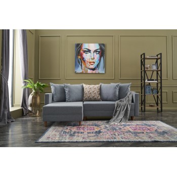 Corner Sofa-Bed Aydam Left - Blue Blue