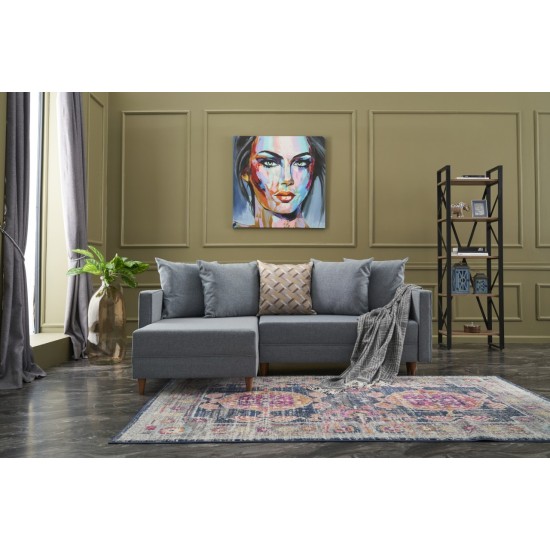 Corner Sofa-Bed Aydam Left - Blue Blue Atelier del Sofa Corner Sofa-Bed Aydam Left - Blue Blue