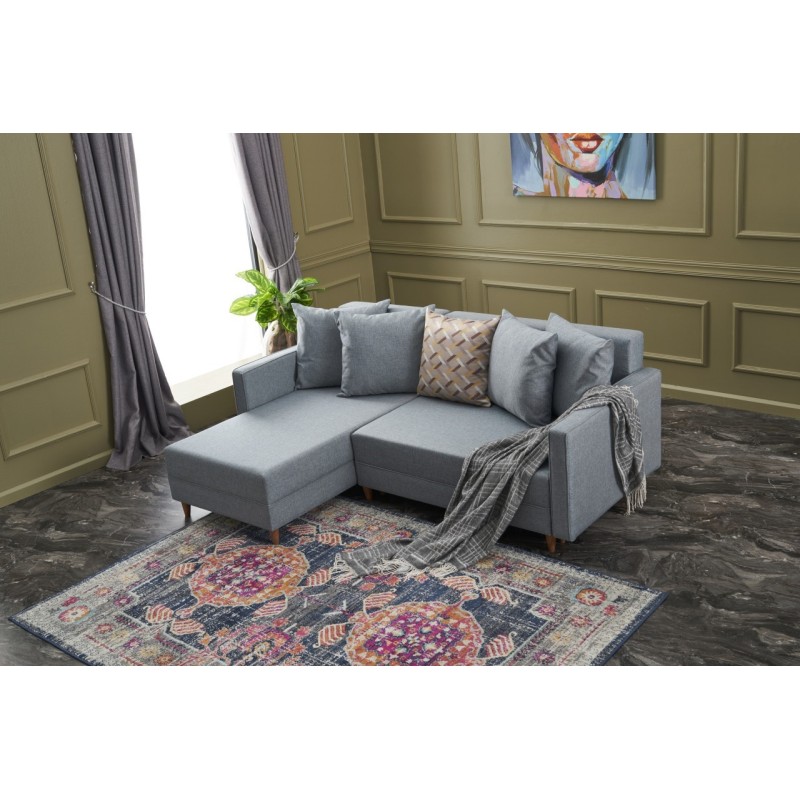 Atelier del Sofa Corner Sofa-Bed Aydam Left - Blue Blue