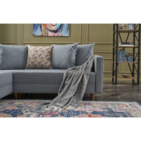 Corner Sofa-Bed Aydam Left - Blue Blue Atelier del Sofa Corner Sofa-Bed Aydam Left - Blue Blue