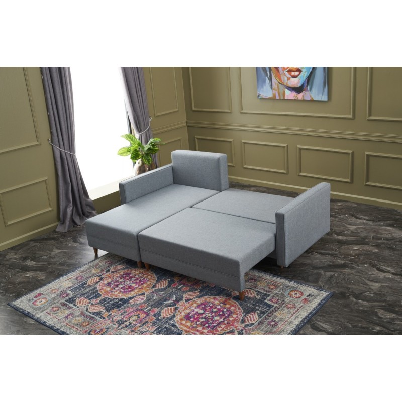 Atelier del Sofa Corner Sofa-Bed Aydam Left - Blue Blue