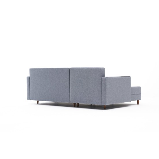 Corner Sofa-Bed Aydam Left - Blue Blue Atelier del Sofa Corner Sofa-Bed Aydam Left - Blue Blue