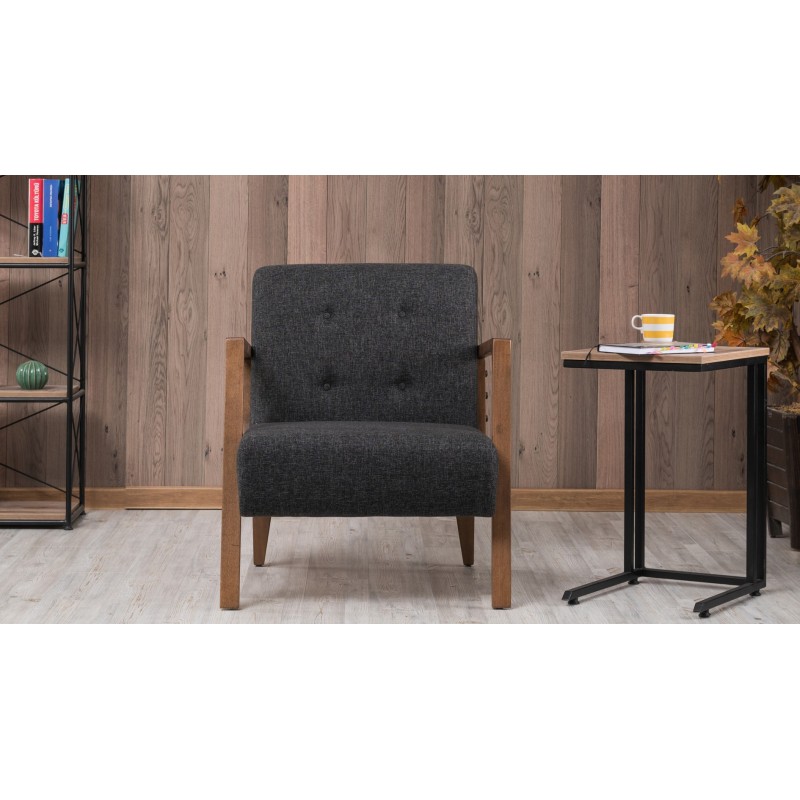 Atelier del Sofa Wing Chair Kemer - Dark Grey Dark Grey