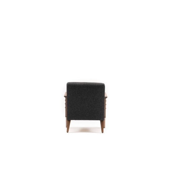 Wing Chair Kemer - Dark Grey Dark Grey Atelier del Sofa Wing Chair Kemer - Dark Grey Dark Grey