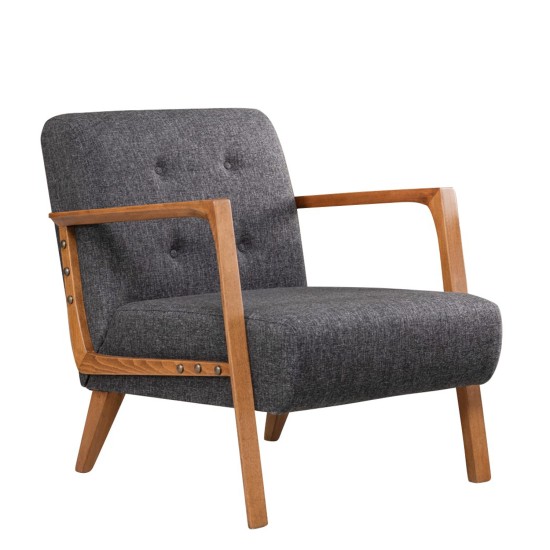 Wing Chair Kemer - Dark Grey Dark Grey Atelier del Sofa Wing Chair Kemer - Dark Grey Dark Grey