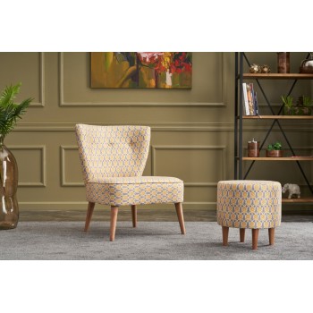 Wing Chair Viola Berjer Papatya Multicolor