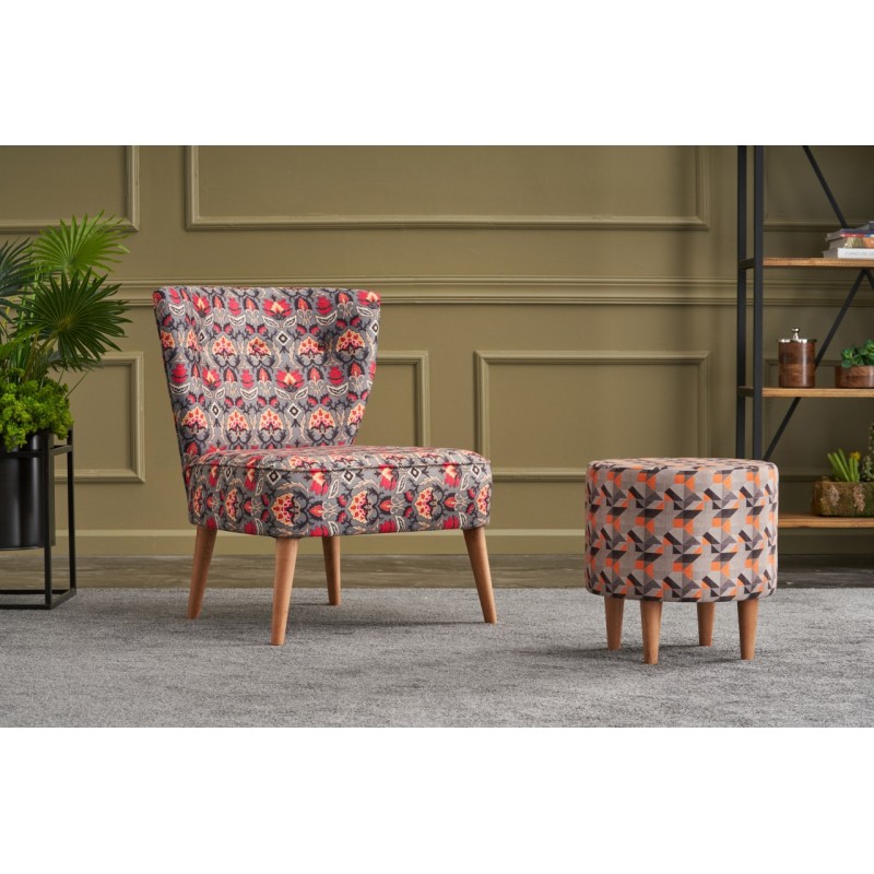 Wing Chair Viola Berjer Karanfil Multicolor