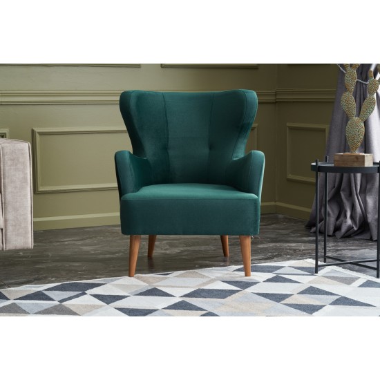 Atelier del Sofa Wing Chair Karina - Petrol Green Petrol Green