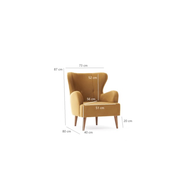 Atelier del Sofa Wing Chair Karina - Gold Gold