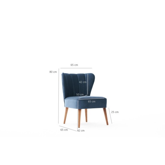 Wing Chair Layla - Blue Blue Atelier del Sofa Wing Chair Layla - Blue Blue