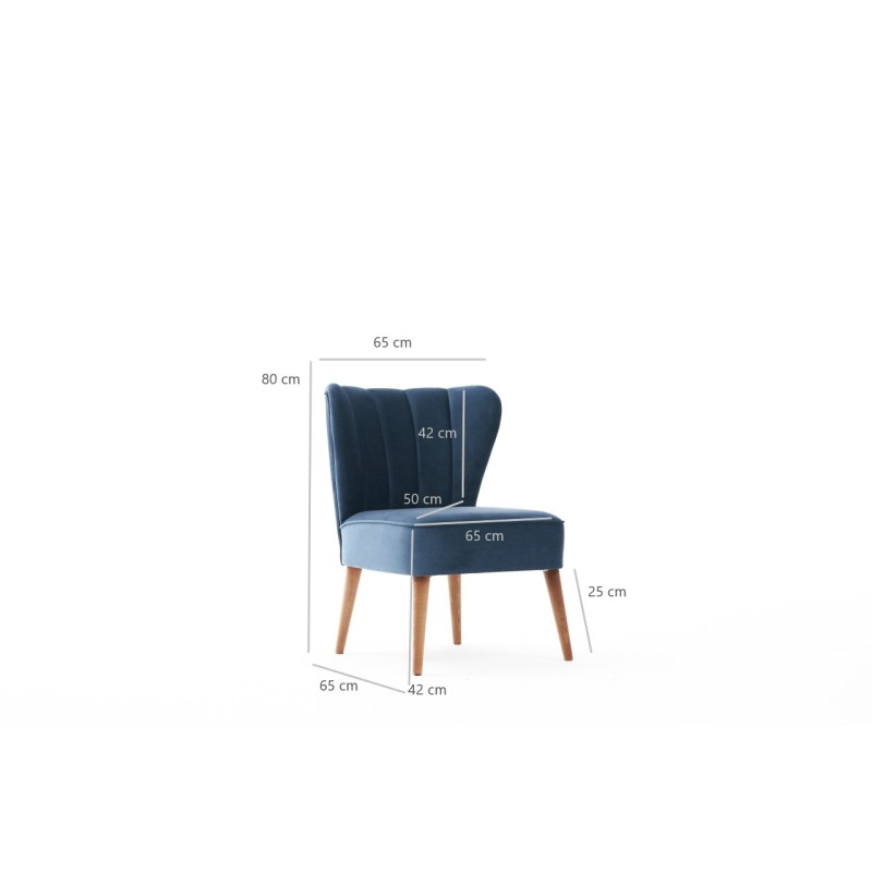 Atelier del Sofa Wing Chair Layla - Blue Blue