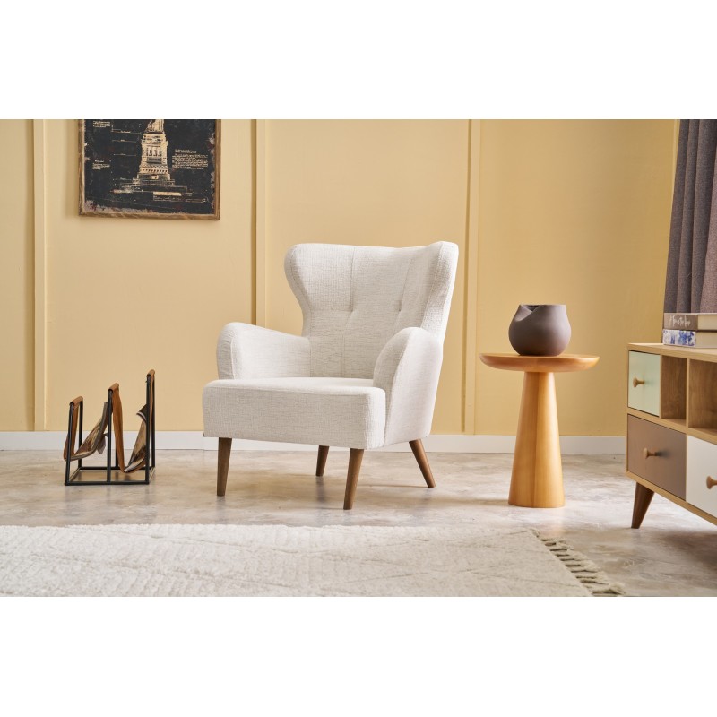 Atelier del Sofa Wing Chair Karina Prestij - Cream Cream