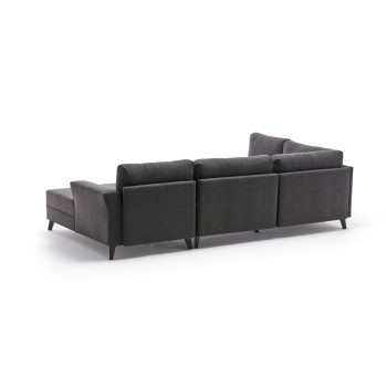 Corner Sofa-Bed Eris - Anthracite Anthracite