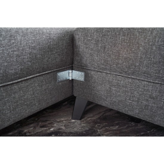 Corner Sofa-Bed Eris - Anthracite Anthracite Atelier del Sofa Corner Sofa-Bed Eris - Anthracite Anthracite