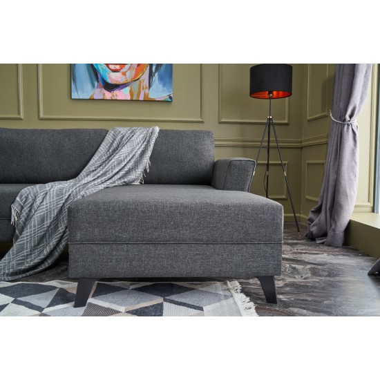 Corner Sofa-Bed Eris - Anthracite Anthracite Atelier del Sofa Corner Sofa-Bed Eris - Anthracite Anthracite