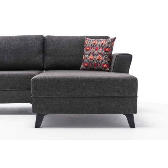 Corner Sofa-Bed Eris - Anthracite Anthracite Atelier del Sofa Corner Sofa-Bed Eris - Anthracite Anthracite