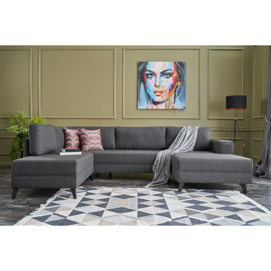 Γωνιακός Καναπές Efsun - 300x202x78εκ - Χρώμα Ανθρακί Γωνιακός Καναπές Efsun - 300x202x78εκ - Χρώμα Ανθρακί
