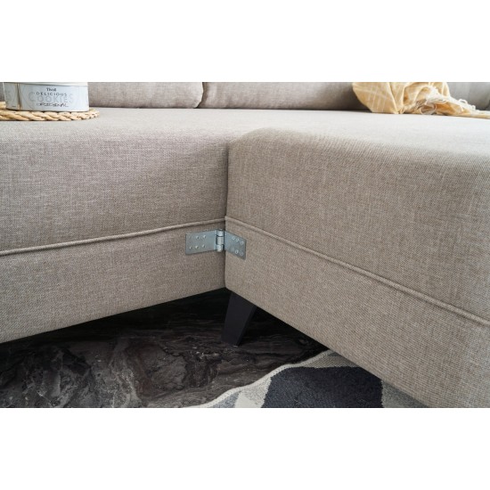 Corner Sofa-Bed Eris - Cream Cream Atelier del Sofa Corner Sofa-Bed Eris - Cream Cream