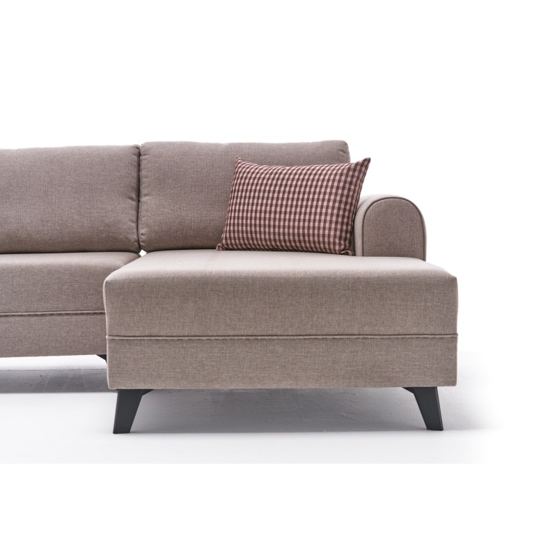 Γωνιακός Καναπές Κρεβάτι - Belen - Χρώμα Cream - 300x202x78εκ