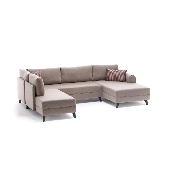 Γωνιακός Καναπές Κρεβάτι - Belen - Χρώμα Cream - 300x202x78εκ Γωνιακός Καναπές Κρεβάτι - Belen - Χρώμα Cream - 300x202x78εκ