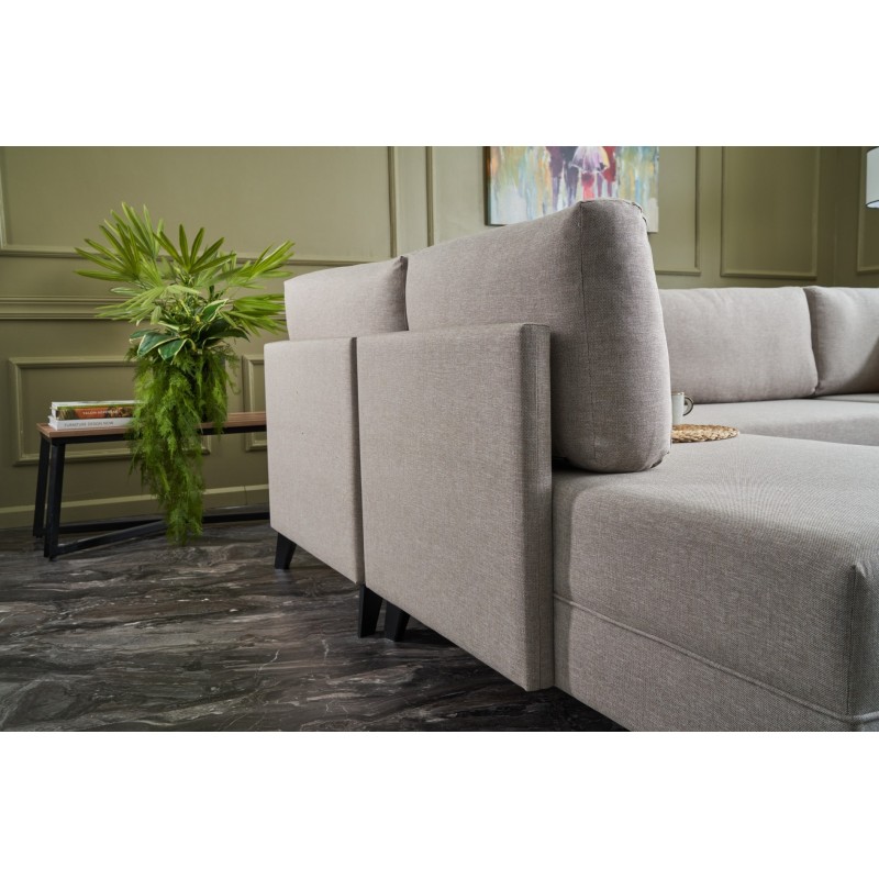 Γωνιακός Καναπές Efsun - 300x202x78εκ - Χρώμα Cream