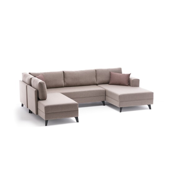 Γωνιακός Καναπές Efsun - 300x202x78εκ - Χρώμα Cream Γωνιακός Καναπές Efsun - 300x202x78εκ - Χρώμα Cream