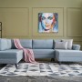 Corner Sofa-Bed Eris - Blue Blue