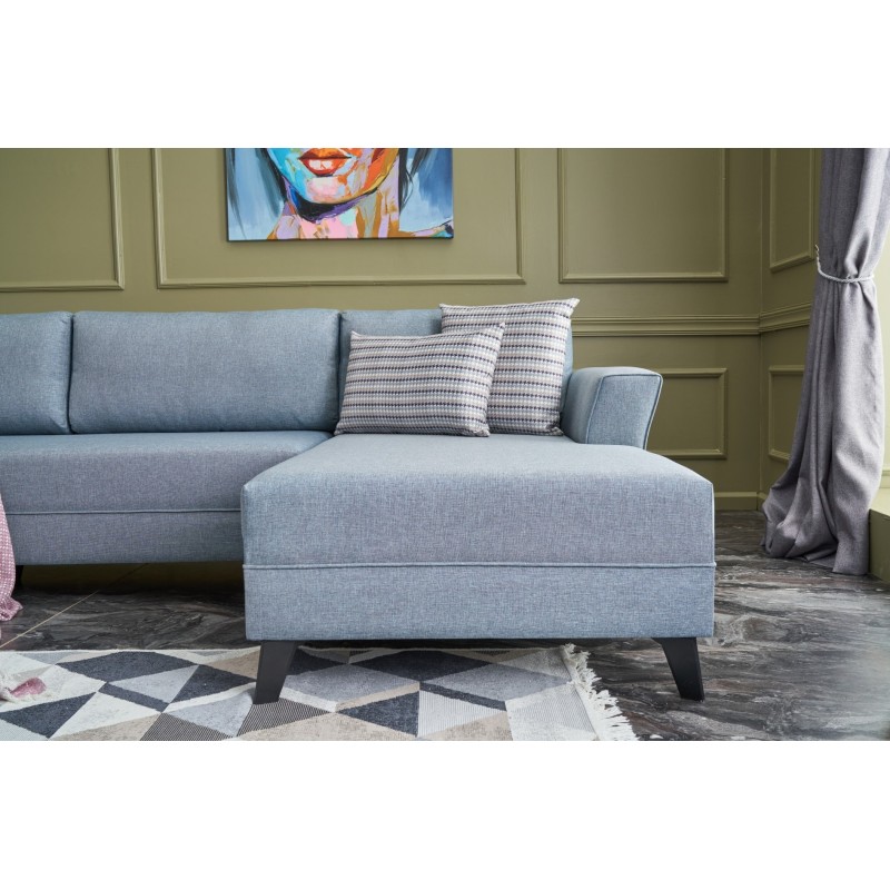 Atelier del Sofa Corner Sofa-Bed Eris - Blue Blue