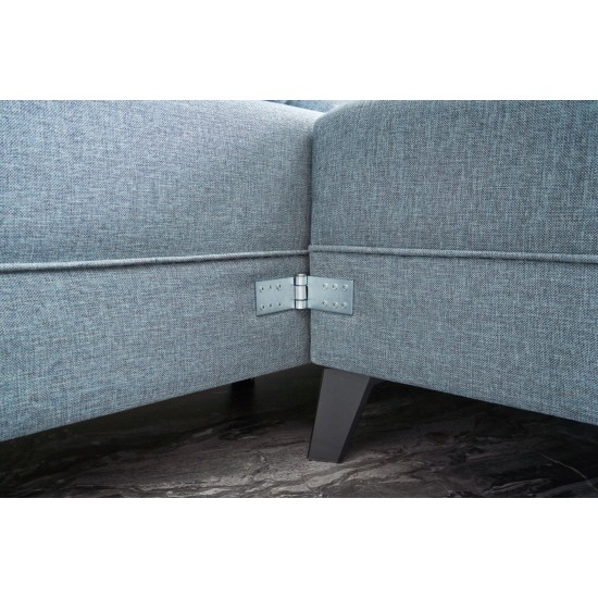 Corner Sofa-Bed Eris - Blue Blue Atelier del Sofa Corner Sofa-Bed Eris - Blue Blue