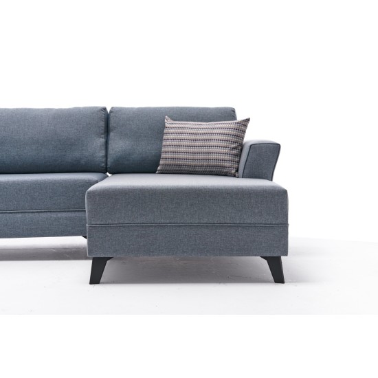Corner Sofa-Bed Eris - Blue Blue Atelier del Sofa Corner Sofa-Bed Eris - Blue Blue