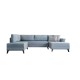 Corner Sofa-Bed Eris - Blue Blue Atelier del Sofa Corner Sofa-Bed Eris - Blue Blue