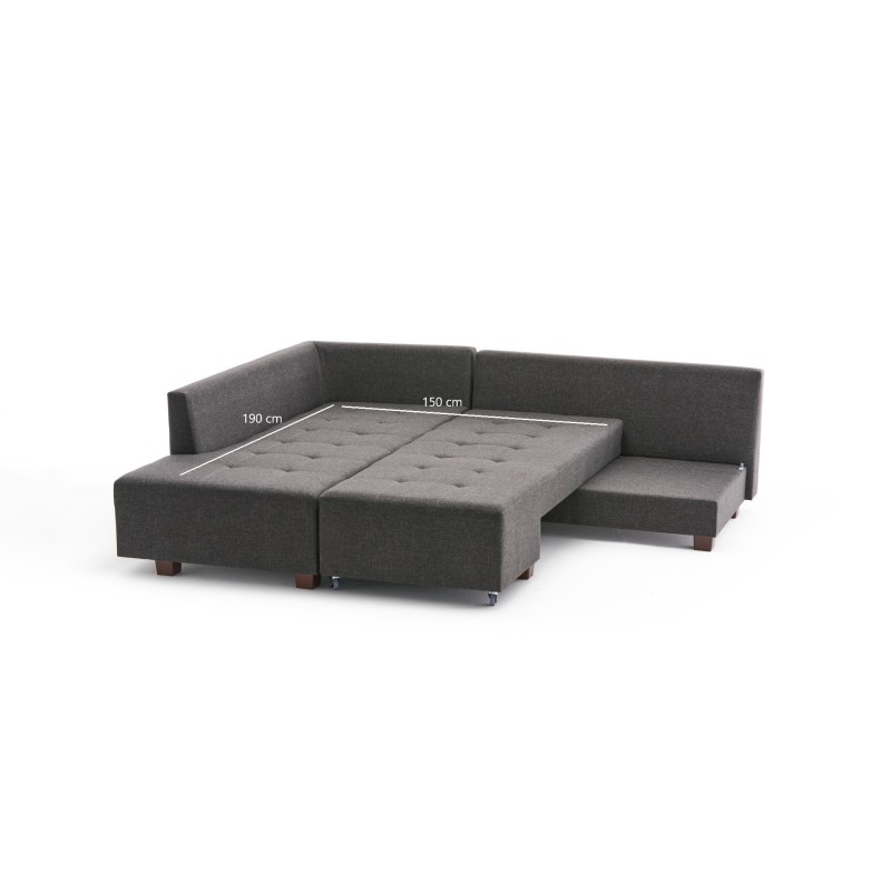 Atelier del Sofa Corner Sofa-Bed Manama Corner Sofa Bed Left - Anthracite Anthracite