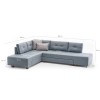 Atelier del Sofa Corner Sofa-Bed Manama Corner Sofa Bed Left - Light Blue Light Blue