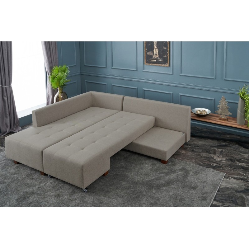Atelier del Sofa Corner Sofa-Bed Manama Corner Sofa Bed Left - Cream Cream