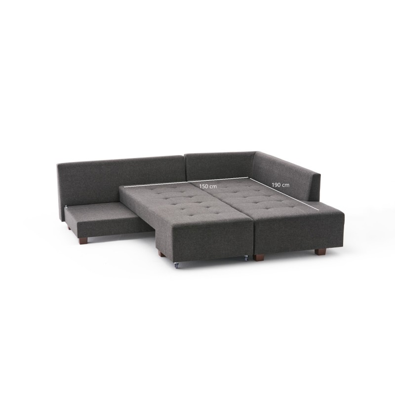 Atelier del Sofa Corner Sofa-Bed Manama Corner Sofa Bed Right - Anthracite Anthracite