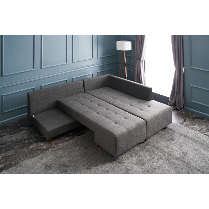 Atelier del Sofa Corner Sofa-Bed Manama Corner Sofa Bed Right - Anthracite Anthracite