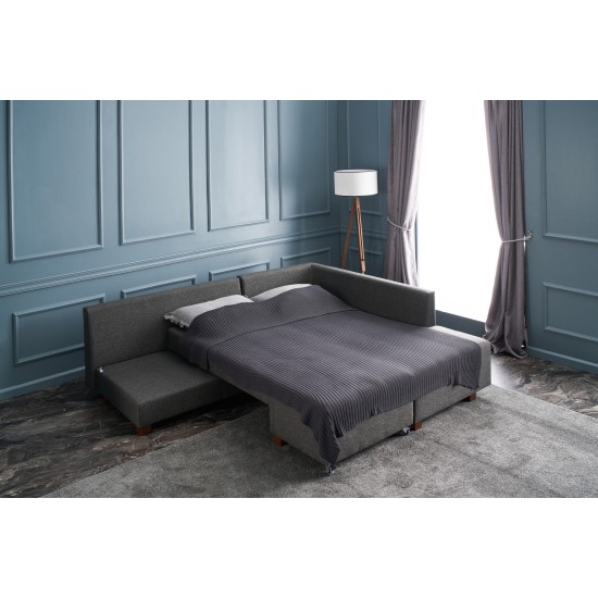 Atelier del Sofa Corner Sofa-Bed Manama Corner Sofa Bed Right - Anthracite Anthracite