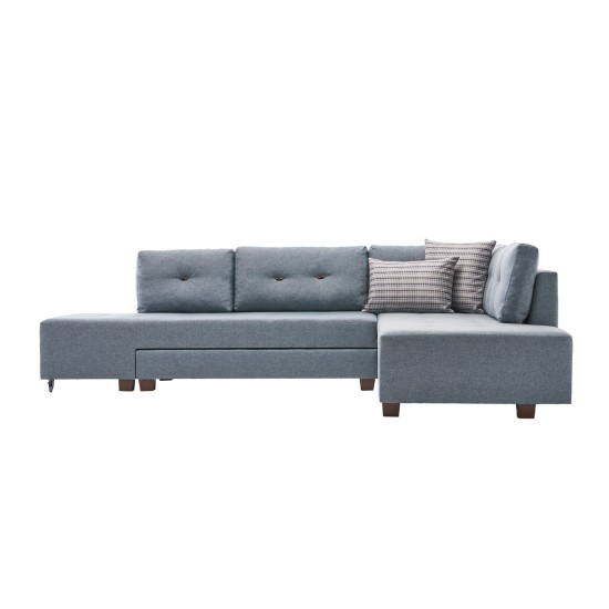 Corner Sofa-Bed Manama Corner Sofa Bed Right - Light Blue Light Blue Atelier del Sofa Corner Sofa-Bed Manama Corner Sofa Bed Right - Light Blue Light Blue