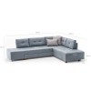 Atelier del Sofa Corner Sofa-Bed Manama Corner Sofa Bed Right - Light Blue Light Blue