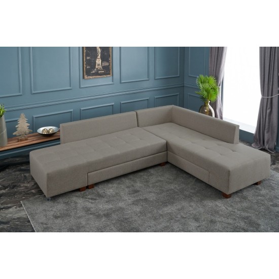 Corner Sofa-Bed Manama Corner Sofa Bed Right - Cream Cream Atelier del Sofa Corner Sofa-Bed Manama Corner Sofa Bed Right - Cream Cream