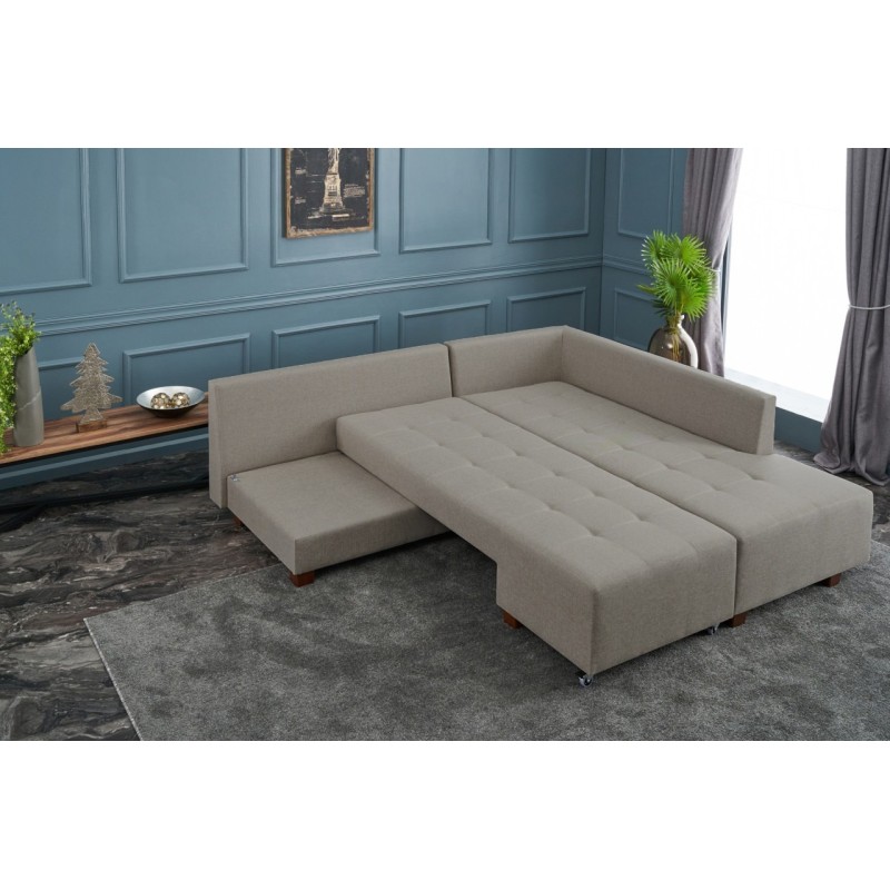Atelier del Sofa Corner Sofa-Bed Manama Corner Sofa Bed Right - Cream Cream