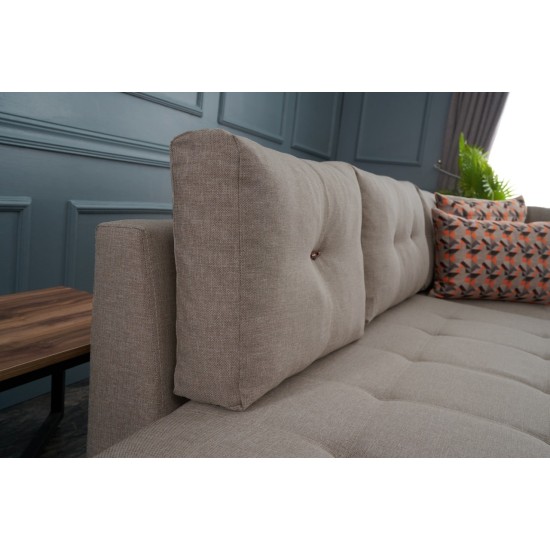 Corner Sofa-Bed Manama Corner Sofa Bed Right - Cream Cream Atelier del Sofa Corner Sofa-Bed Manama Corner Sofa Bed Right - Cream Cream