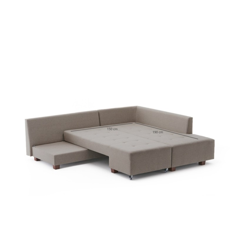 Atelier del Sofa Corner Sofa-Bed Manama Corner Sofa Bed Right - Cream Cream