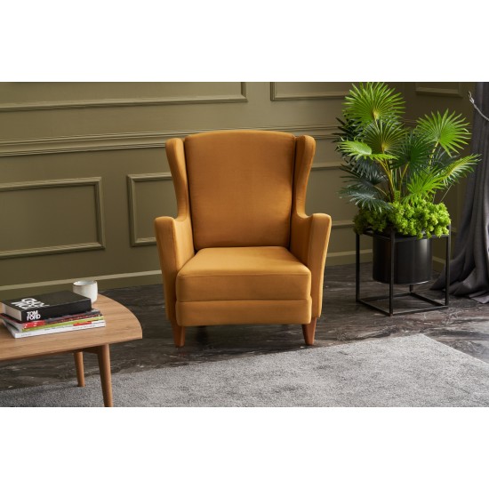 Wing Chair Lola Berjer - Gold Gold Atelier del Sofa Wing Chair Lola Berjer - Gold Gold