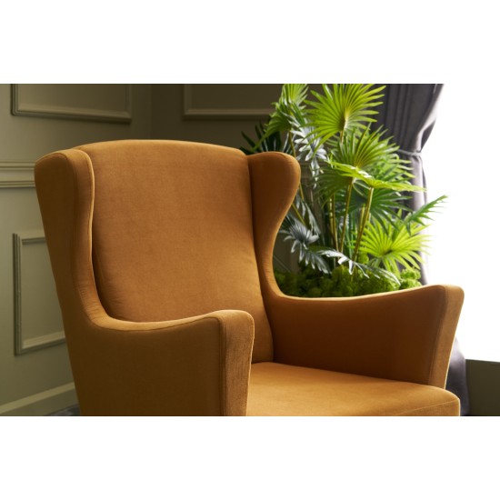 Wing Chair Lola Berjer - Gold Gold Atelier del Sofa Wing Chair Lola Berjer - Gold Gold